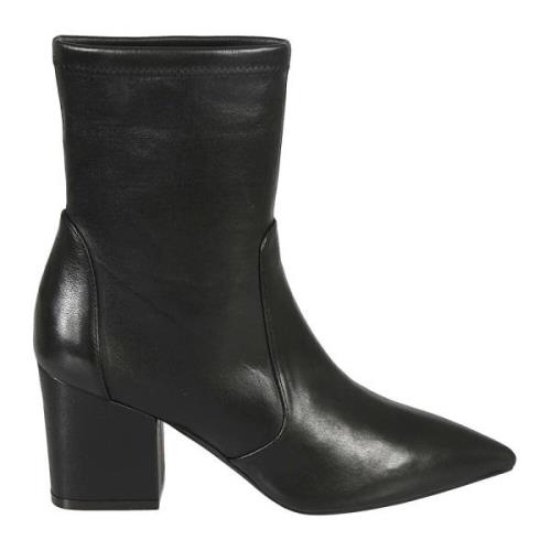 Stuart Weitzman Svarta Läder Vernell Stövletter Black, Dam