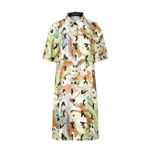 Marc Cain Jungle Print Skjortklänning Multicolor, Dam