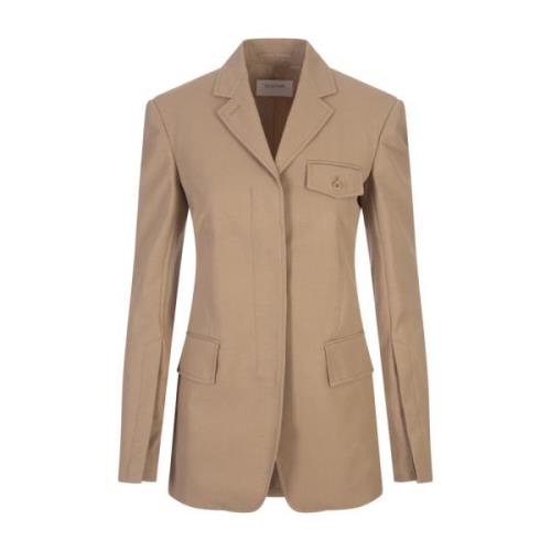 Sportmax Brun Enrico Blazer Bomull Viskos Brown, Dam