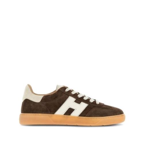 Hogan Mocka Läder Sneakers Rund Tå Brown, Herr