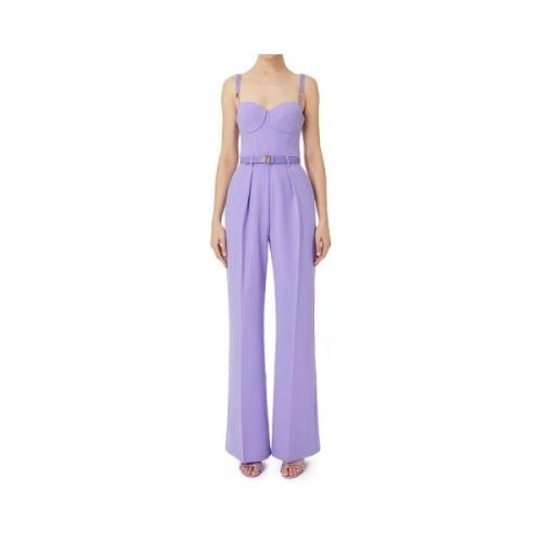 Elisabetta Franchi Irisfärgad Jumpsuit Palazzo Stil Purple, Dam