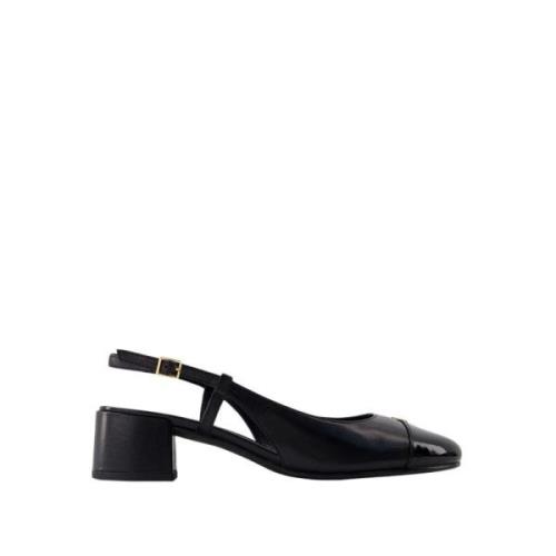 Tory Burch Svarta Läder Cap Toe Sandaler Black, Dam