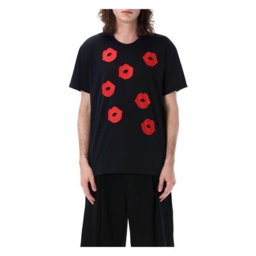 Comme des Garçons Svart Lips T-shirt Crewneck Korta ärmar Black, Herr