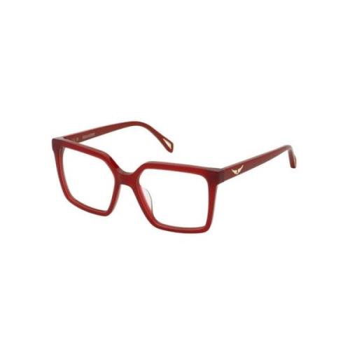 Zadig & Voltaire Röda Shiny Oplaine Solglasögon Red, Unisex