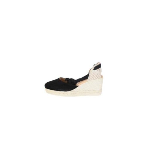 Manebí Hamptons Suede Espadrilles Platform Sandaler Black, Dam