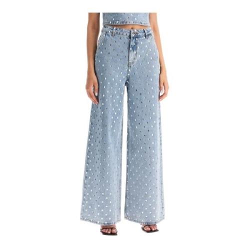 Self Portrait Vida Ben Rhinestone Smyckade Jeans Blue, Dam