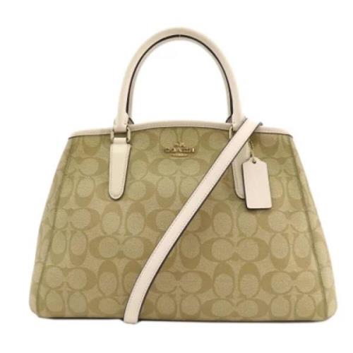 Coach Pre-owned Pre-owned Canvas handvskor Beige, Dam