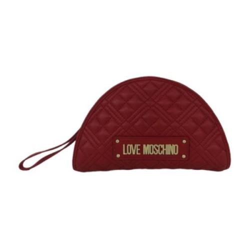 Love Moschino Röd Quiltad Pochette för Kvinnor Red, Dam