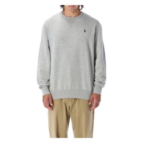 Ralph Lauren Grå Crewneck Stickat Heater Ss24 Gray, Herr