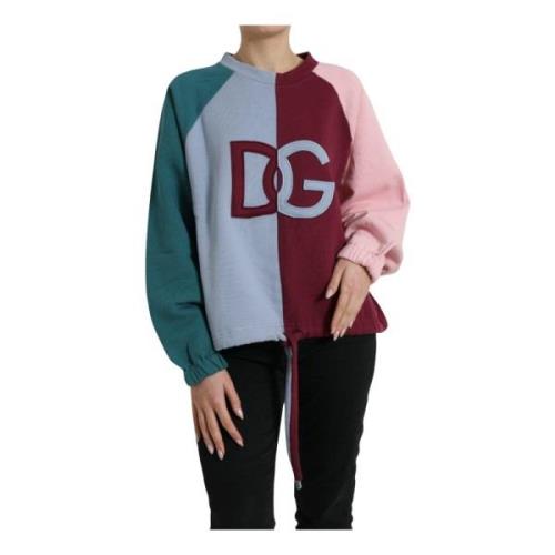 Dolce & Gabbana Logo Crewneck Cotton Sweater Multicolor Multicolor, Da...