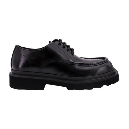 Dolce & Gabbana Italiensk Läder Snörsko Black, Herr