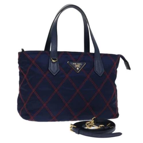 Prada Vintage Pre-owned Nylon prada-vskor Blue, Dam