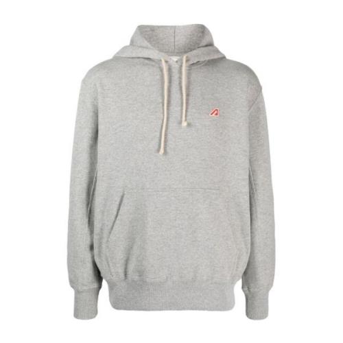 Autry Mini Logo Patch Hoodie Gray, Herr