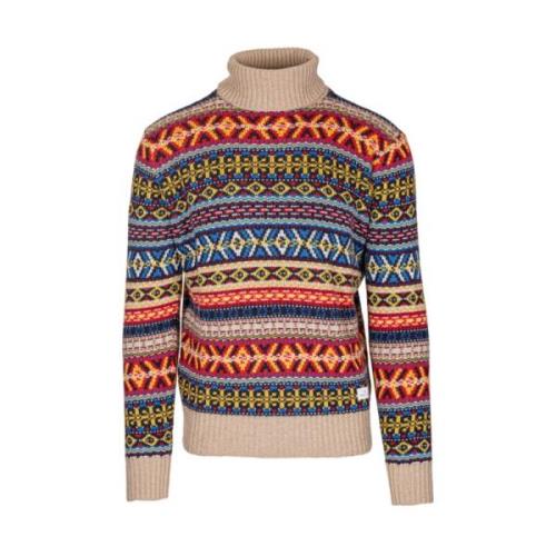 Manuel Ritz Multifärgad Turtleneck Tröja Multicolor, Herr