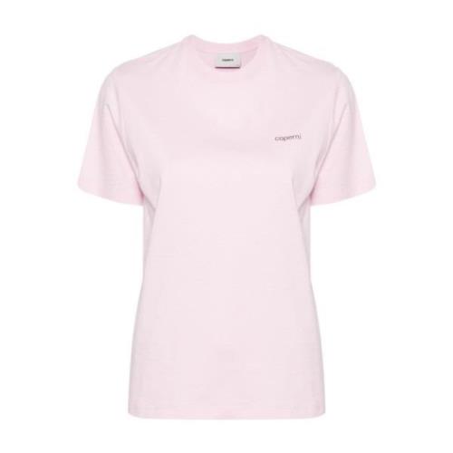 Coperni Rosa Jersey Crew Neck Logo Top Pink, Dam