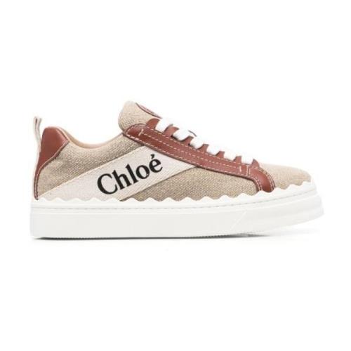 Chloé Vit Brun Lauren Sneaker Brown, Dam