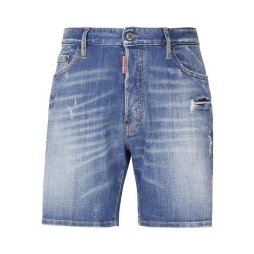 Dsquared2 Blå Bomull Elastan Shorts Blue, Herr