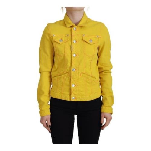 Dsquared2 Gul Jeansjacka Långa ärmar Yellow, Dam