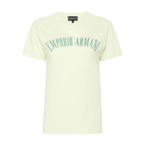 Emporio Armani Gröna T-shirts och Polos med Glitterdetaljer Green, Dam