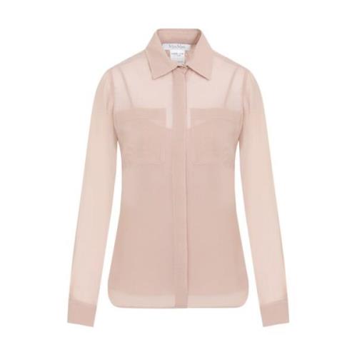 Max Mara Georgette Skjorta Ercole Stil Pink, Dam