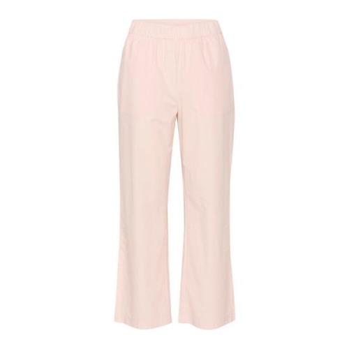 Saint Tropez Elastisk Midja Breda Ben Byxor Sepia Rose Pink, Dam