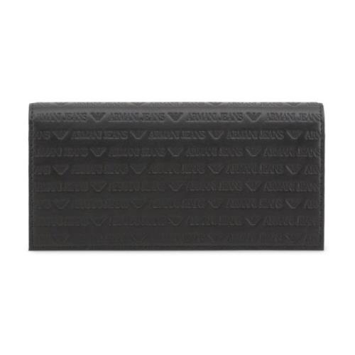 Armani Jeans Läderplånbok med kreditkortshållare Black, Herr