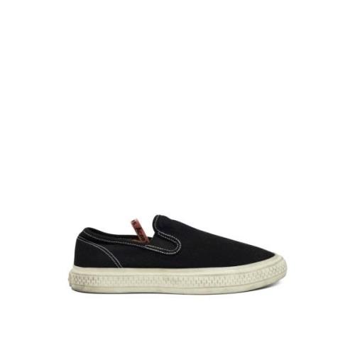 Acne Studios Svarta Slip On Sneakers Gummisula Black, Herr