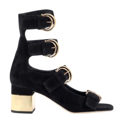 Chloé Svarta sandaler med metallklack Black, Dam