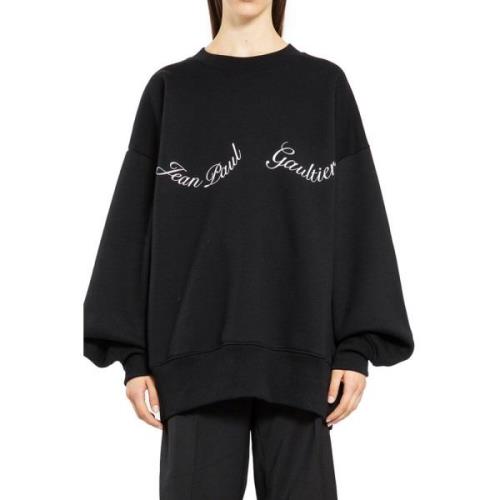 Jean Paul Gaultier Svart Crewneck Bomullsweatshirt Black, Dam