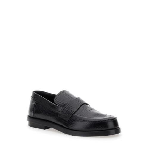 Alexander McQueen Svart Läder Slip-On Loafers Black, Herr