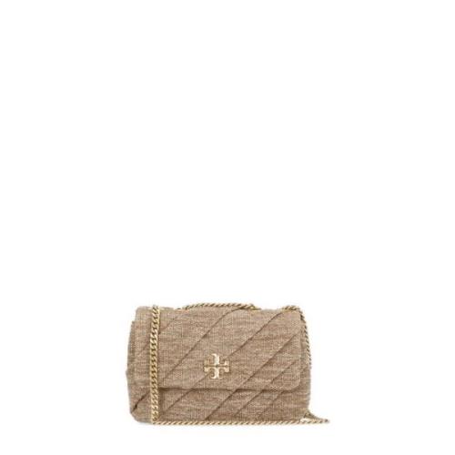 Tory Burch Beige Rafia Handväska med Kedja Rem Beige, Dam