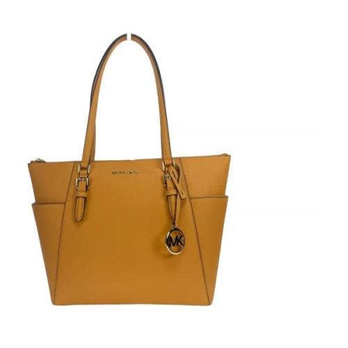 Michael Kors Charlotte Cider Läder Tote Väska Yellow, Dam