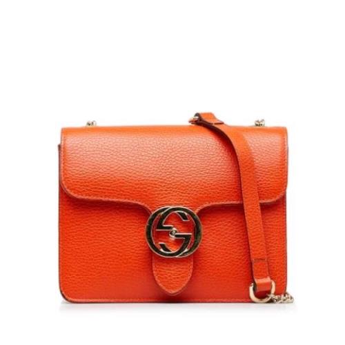 Gucci Vintage Pre-owned Laeder crossbodyvskor Orange, Dam