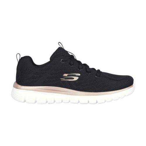 Skechers Stickad Sport Sneaker Black, Dam