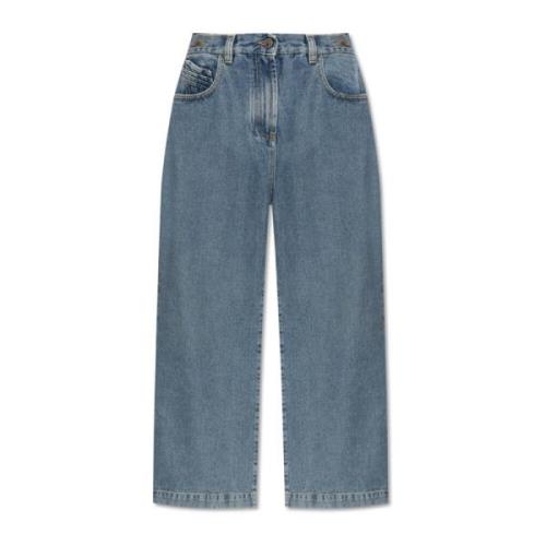 The Attico Jeans med logotyp Blue, Dam