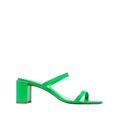 By FAR Geometrisk Blockklack Mules Green, Dam