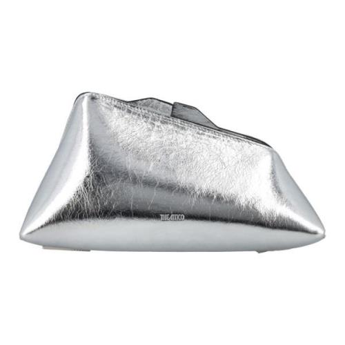 The Attico Silver Craquelle Clutch Handväska Gray, Dam