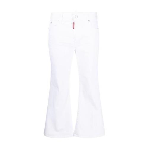 Dsquared2 Vita Bull Cropped Jeans White, Dam