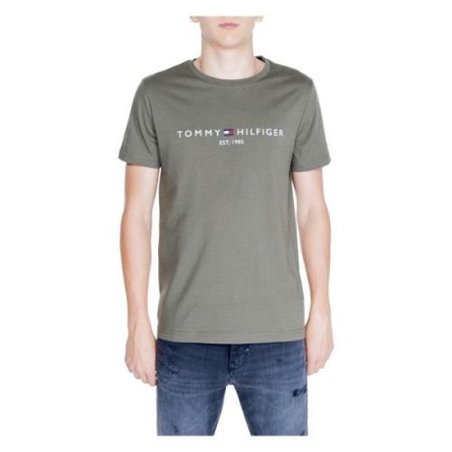 Tommy Hilfiger Logo Tee Herr Bomull Kollektion Green, Herr