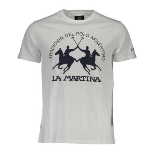 La Martina Logo Print Bomull T-shirt White, Herr