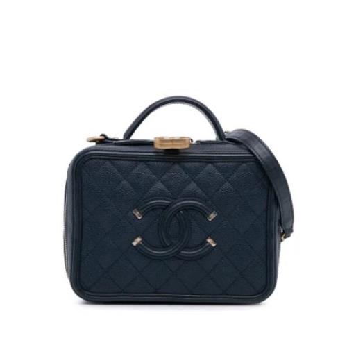 Chanel Vintage Pre-owned Laeder handvskor Blue, Dam