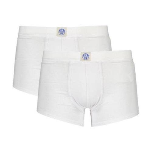 North Sails Bomull Boxershorts Bi-Pack Elastisk Midja White, Herr