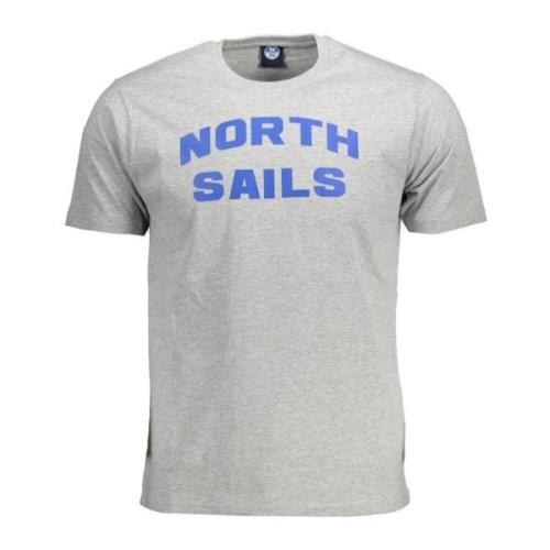 North Sails Grå Statement Tee med Distinct Print Gray, Herr