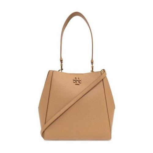 Tory Burch Kornat Läder Axelväska Beige Beige, Dam