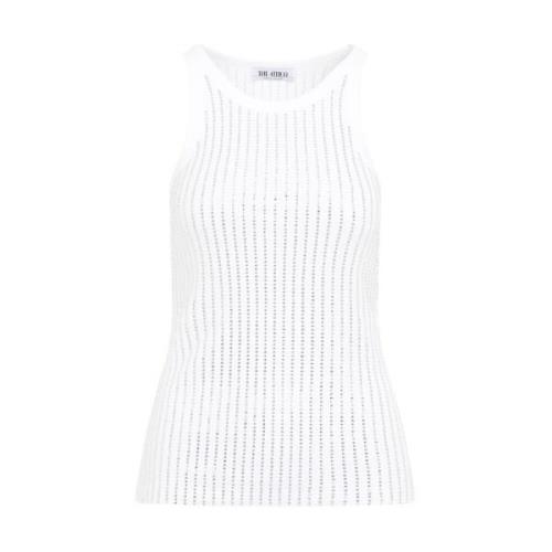 The Attico Kristall Rib Jersey Tank Top White, Dam