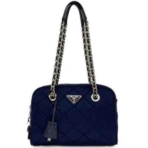 Prada Vintage Pre-owned Tyg prada-vskor Blue, Dam