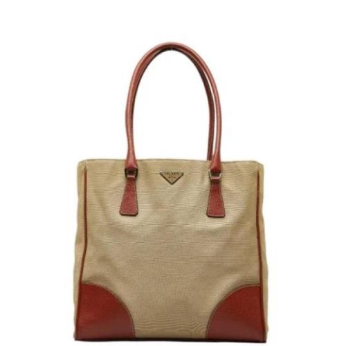 Prada Vintage Pre-owned Tyg prada-vskor Beige, Dam