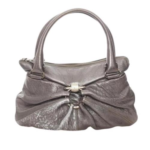 Salvatore Ferragamo Pre-owned Pre-owned Tyg handvskor Gray, Dam