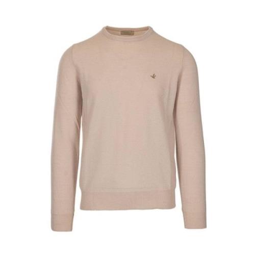 Brooksfield Ull Crew Neck Sweater Beige, Herr