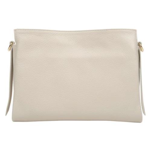 Estro Mjölkbeige Läder Crossbody Väska Beige, Dam